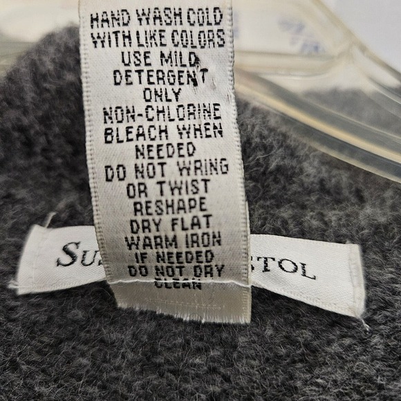 Vtg Susan Bristol Wool Blend Sweater Cardigan Waterfall Ruffled Front Sz Medium - Picture 8 of 8